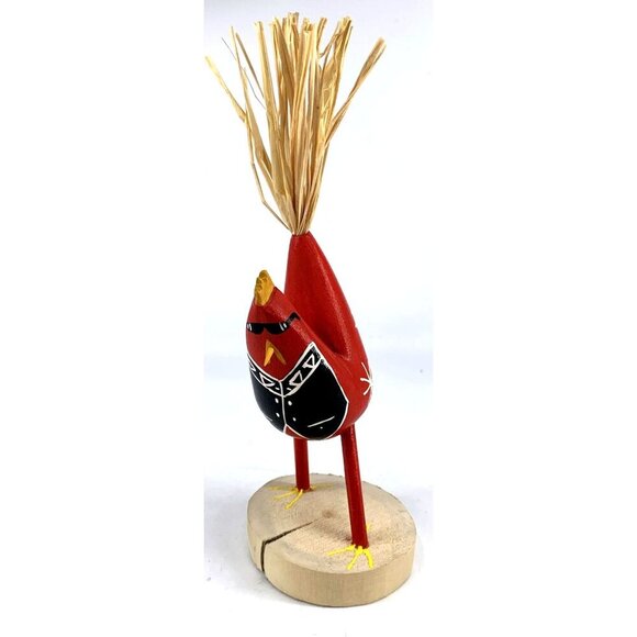 Folk Art Chicken Rooster Wearing Vest Navajo Native Whiterock Hand Crafted 8.5" - Picture 1 of 7